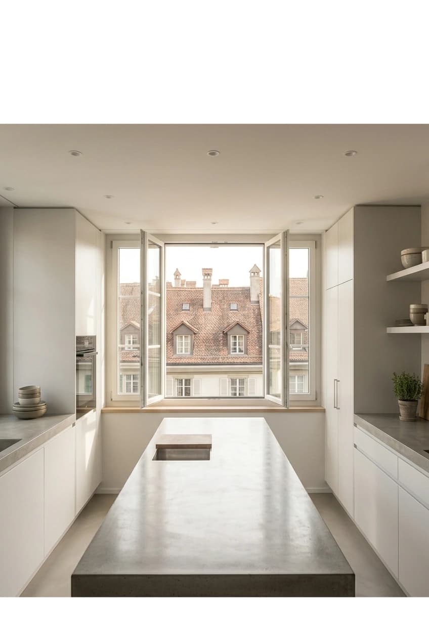 Moderne Küche mit Blick auf Berner Altstadt – Renovation von ALSA Renova